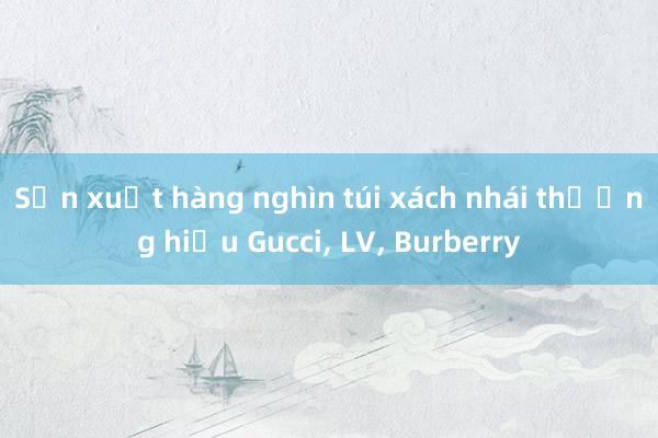 Sản xuất hàng nghìn túi xách nhái thương hiệu Gucci， LV， Burberry